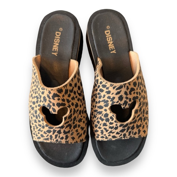90's - 2000's Vintage Mickey cut out leopard print slip-ons - Picture 2 of 4